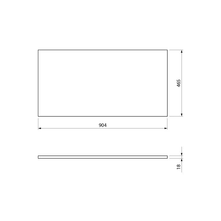 Rysunek techniczny - Blat DTDL 90,4x1,8x46,5cm, dąb alabama
