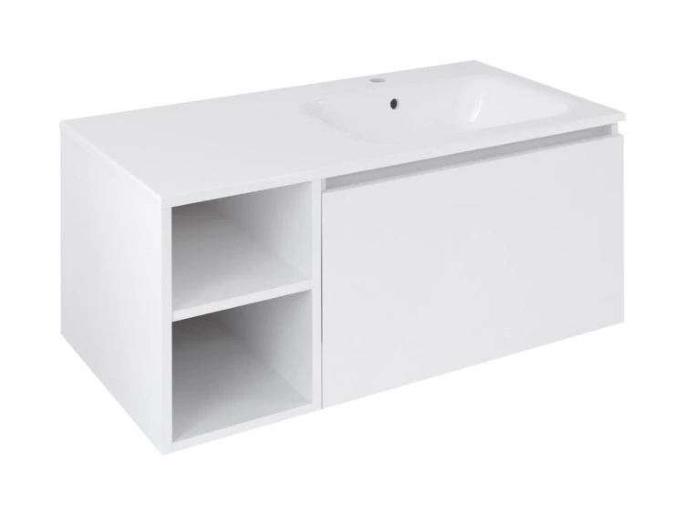 LOREA szafka umywalkowa 100x46x51,5cm (30P+70cm), prawa, biały mat