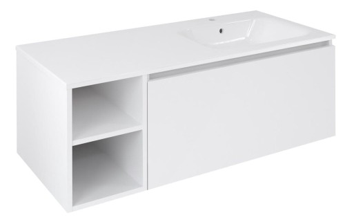 LOREA szafka umywalkowa 120x46x51,5cm (30P+90cm), prawa, biały mat