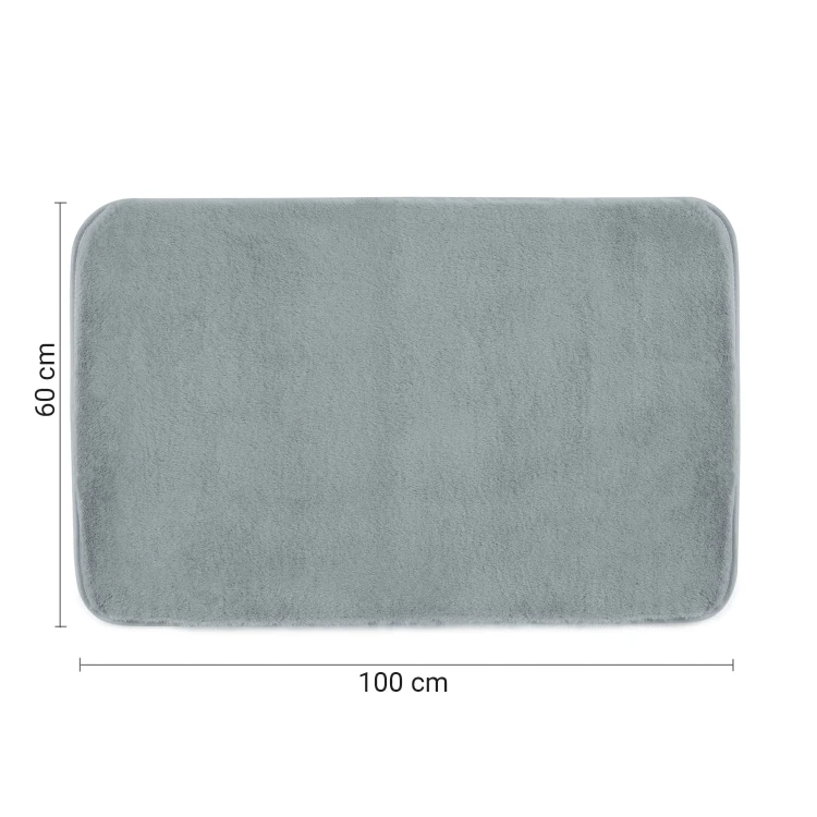 Rysunek techniczny - FUZZY dywanik łazienkowy, 60x100cm, 100% polyester, antypoślizgowa, szary