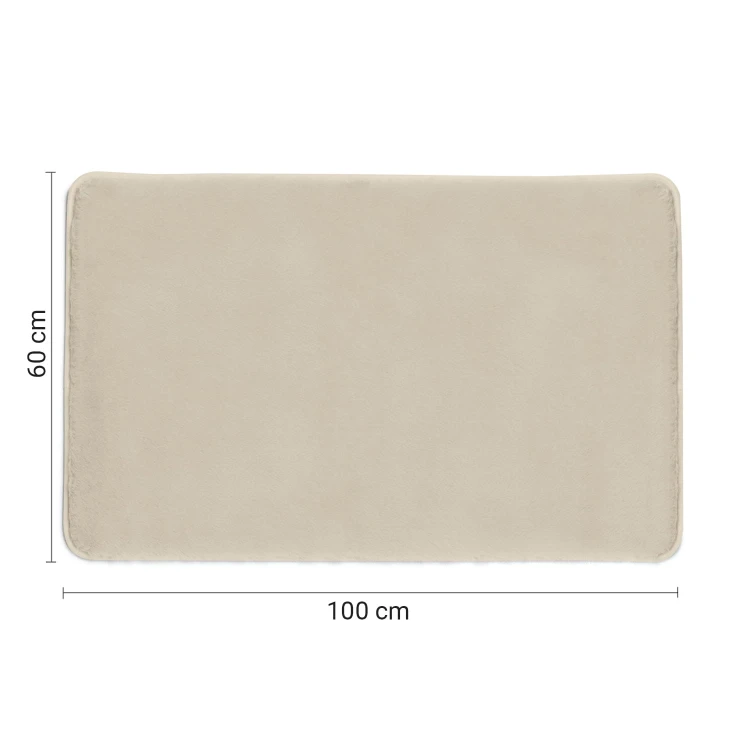 Rysunek techniczny - FUZZY dywanik łazienkowy, 60x100cm, 100% polyester, antypoślizgowy, tortora