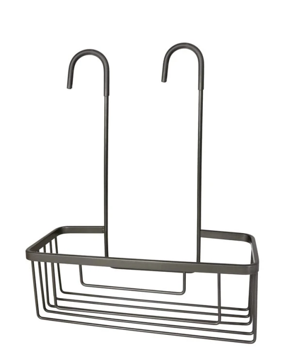 SMART półka do kabiny prysznicowej, zawieszana na baterii, 300x375x120 mm, gun metal