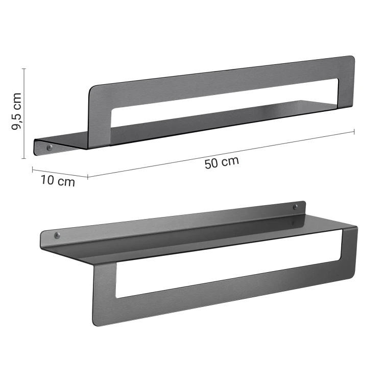 Rysunek techniczny - CLEO półka zuchwytem na ręczniki 500mm, gun metal