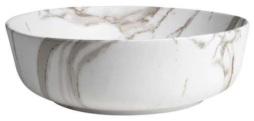 RONDEA umywalka ceramiczna nablatowa średnica 41cm, bianco carrara #2
