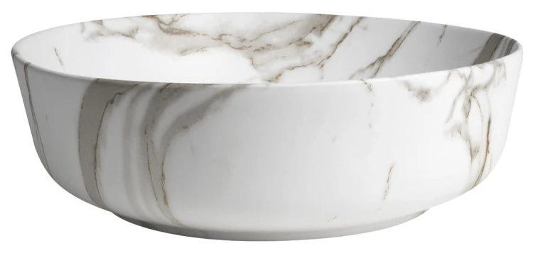 RONDEA umywalka ceramiczna nablatowa średnica 41cm, bianco carrara #2