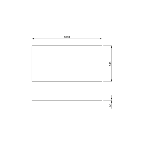 Rysunek techniczny - SKA blat Rockstone 101x1,2x51,5cm, biały mat