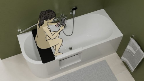 PORTAS R asymetryczna wanna z drzwiami, 180x75x60cm, biały #2