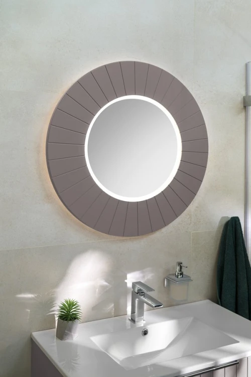 LUMIRO STRIP okrągłe lustro z oświetleniem LED w ramie średnica 90cm, agila #4