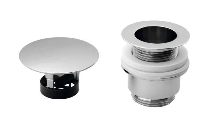 Korek umywalkowy 5/4“, niezamykany, duży grzybek, 30-45mm, chrom #2