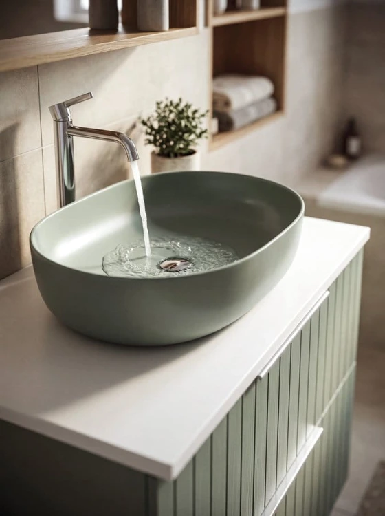 ARDEA ceramiczna umywalka nablatowa, 60,5x41,5cm, verde #3