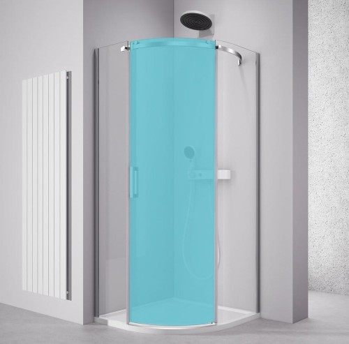 THRON COMPONENT kabina prysznicowa półokrągła 900x900mm, szkło czyste, prawy