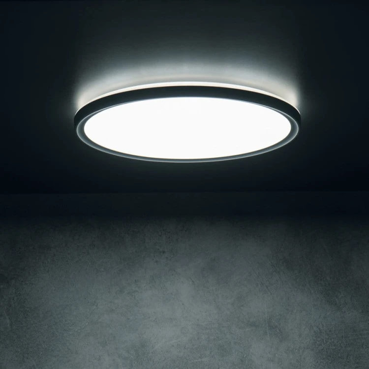 AZPO lampa sufitowa LED, średnica 420mm, 22W, 3000/4000/6000K, IP54, czarny mat #6