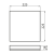 Rysunek techniczny - AZPO lampa sufitowa LED 225x225mm, 12,3W, 3000/4000/6000K, IP54, biały