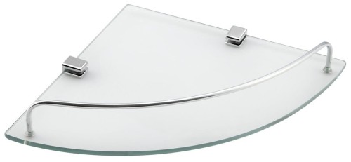 RUMBA półka szklana narożna 250x42x250mm, szkło czyste