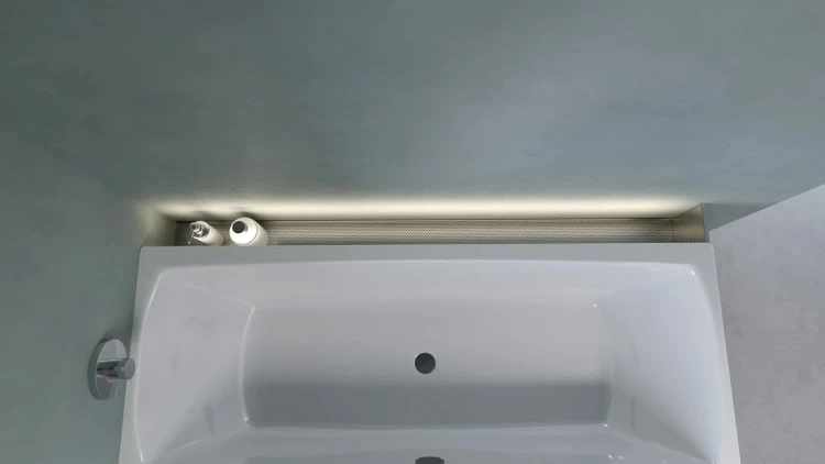 NIX półka wnękowa nad wannę ze stali nierdzewnej, 160 cm, narożna #5