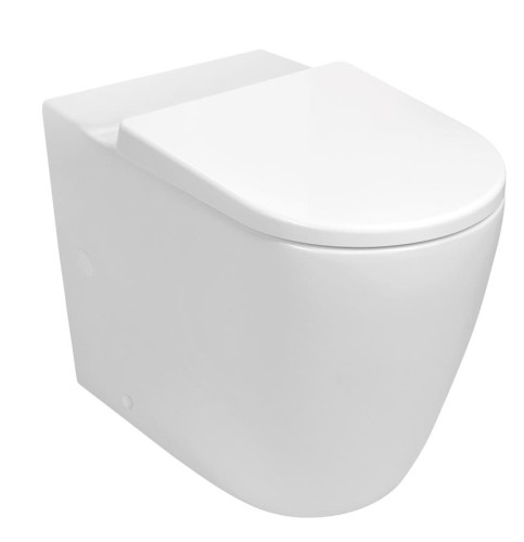 TURKU WC kombi miska, Vortex Rimless, podwyższona siedzisko 64x38cm, odpływ dolny/tylny, biały #2