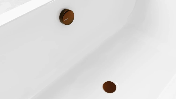 Zestaw odpływowy z korkiem automatycznym, długość 600mm, korek 72mm, miedź mat #2