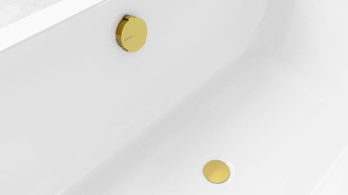 Zestaw wannowy z odpływem, mechanizmem bovdena, długość 1000mm, korek 72mm, złoto #2