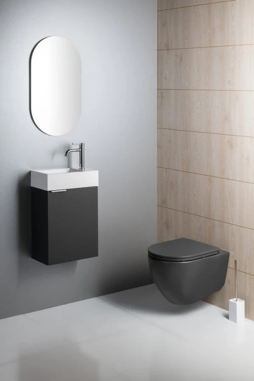 INFINITY miska WC wisząca, Rimless, 36,5x53cm, antracyt #5