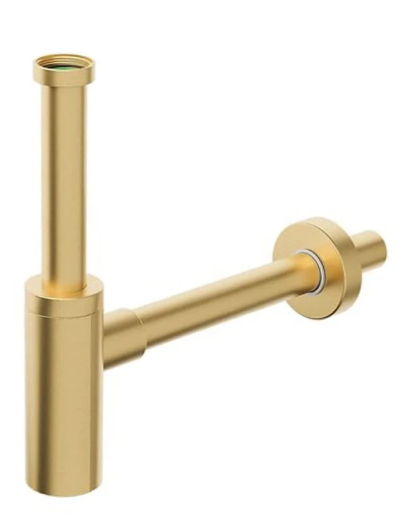 INOXMATER syfon umywalkowy 5/4", odpływ 32mm, stal nierdzewna/złoto mat