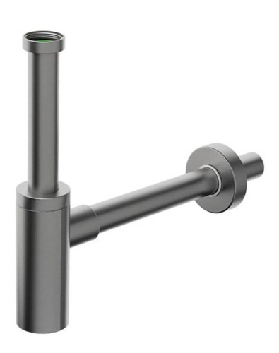 INOXMATER syfon umywalkowy 5/4", odpływ 32mm, stal nierdzewna/gun metal