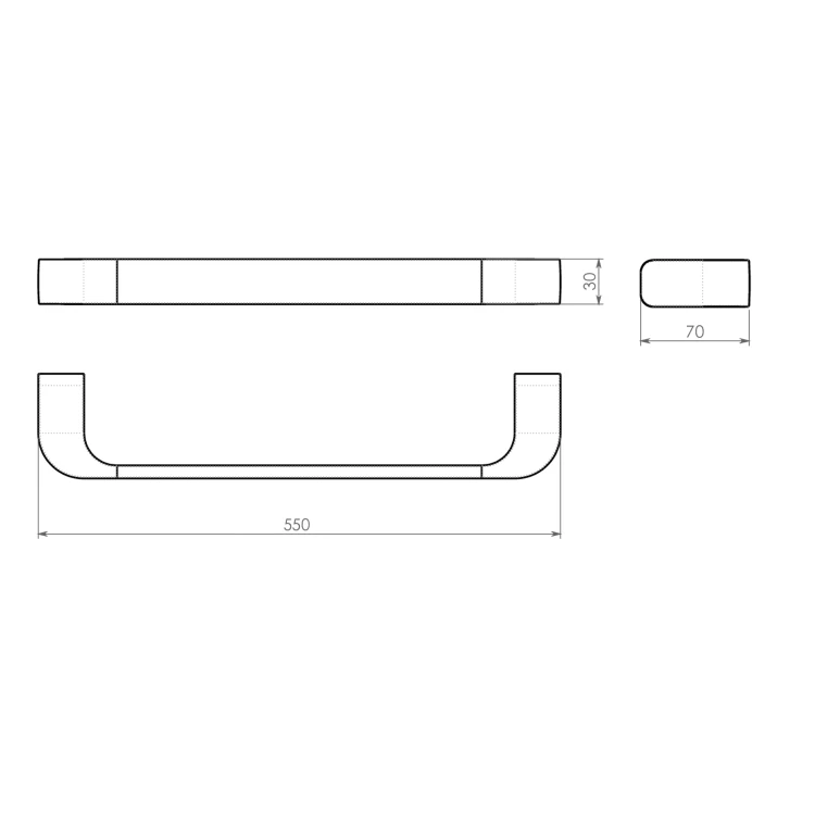 Rysunek techniczny - OUTLINE wieszak na ręczniki 550mm, chrom