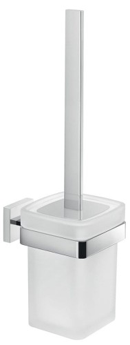 ELBA szczotka WC, szkło mleczne, chrom