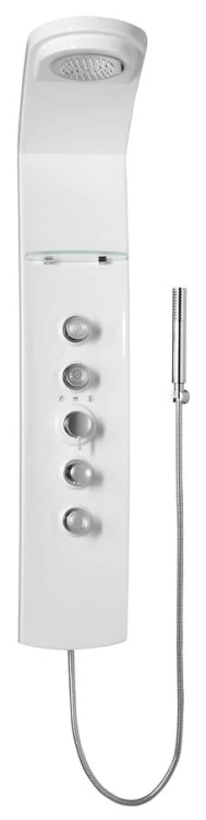 LUK panel prysznicowy narożny z baterią termostatyczną 250x1300mm , biały