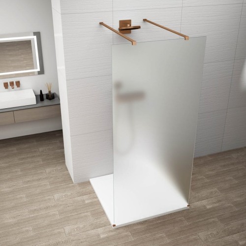 ESCA COPPER MATT jednoczęściowa kabina przysznicowa Walk-In, szkło mleczne, 1500 mm