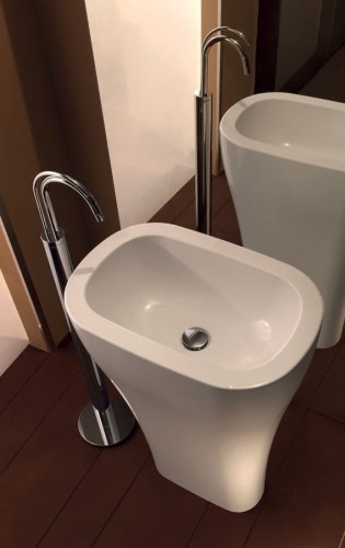 AQUATECH umywalka ceramiczna wolnostojąca 60x85x40cm, biały #2