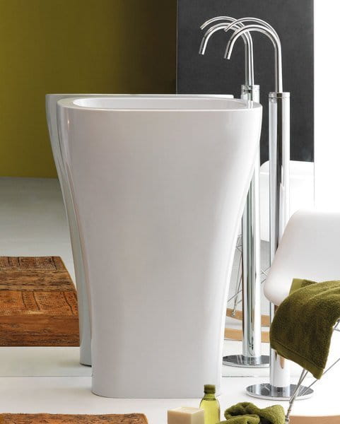 AQUATECH umywalka ceramiczna wolnostojąca 60x85x40cm, biały #3