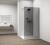 ESCA GUN METAL jednoczęściowa kabina przysznicowa Walk-In, montaż przy ścianie, szkło dymione, 1500 mm