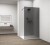 ESCA GUN METAL jednoczęściowa kabina przysznicowa Walk-In, montaż przy ścianie, szkło mat dymione, 1500 mm