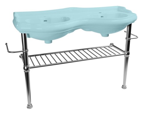 RETRO podpora podwójnej umywalki 120cm z półką, chrom