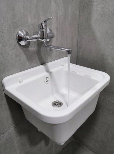 AQUALINE 35 bateria ścienna, uchwyt płaski 160mm, chrom #2
