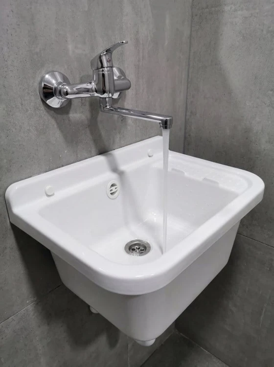 AQUALINE 35 bateria ścienna, uchwyt płaski 160mm, chrom #2