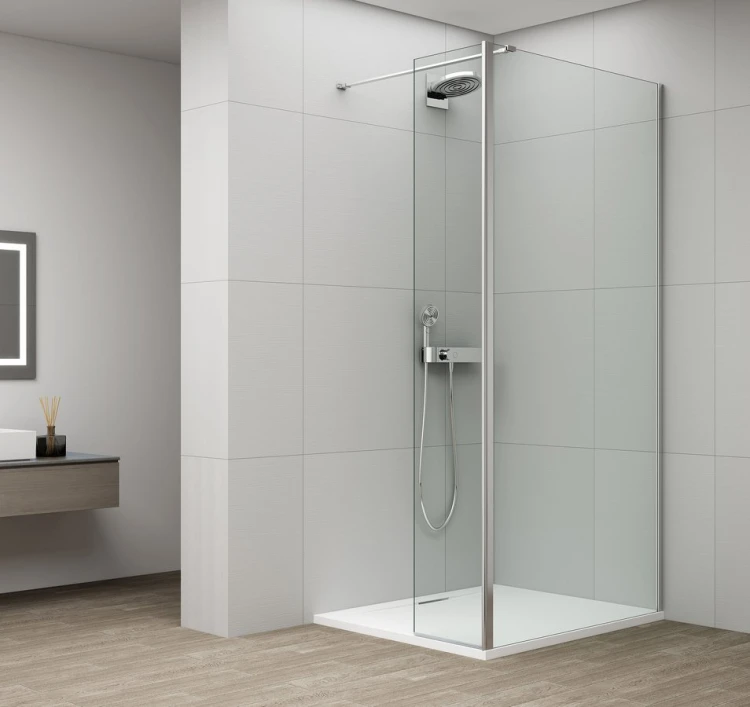 ESCA CHROME kabina przysznicowa, stałe szkło 700 mm, szkło czyste, panel obrotowego 600 mm