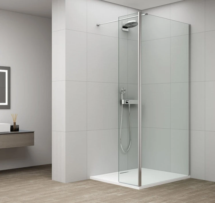ESCA CHROME kabina przysznicowa, stałe szkło 1000 mm, szkło czyste, panel obrotowego 600 mm