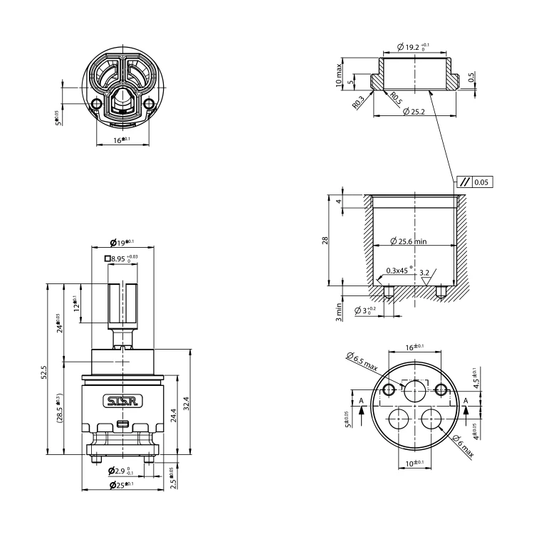 Rysunek techniczny - Głowica 25mm