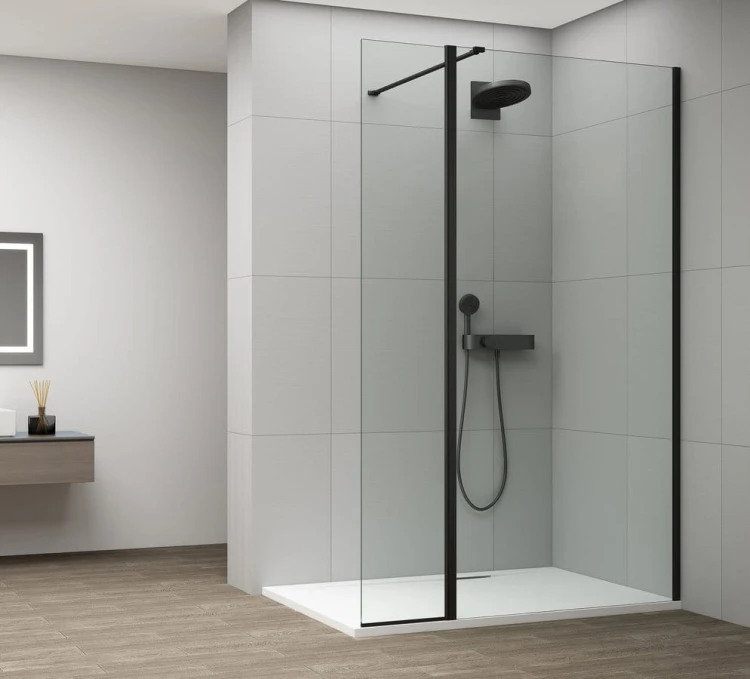 ESCA BLACK MATT kabina przysznicowa, stałe szkło 700 mm, szkło czyste, panel obrotowego 300 mm #3