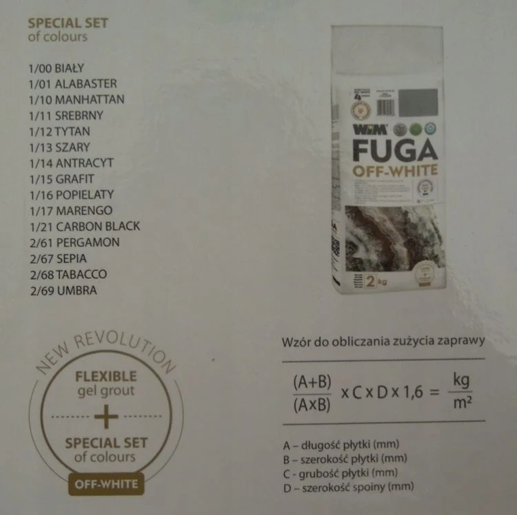 Fuga elastyczna WIM Off-white 1/16 116 POPIELATY 2 kg