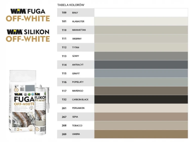 Fuga elastyczna WIM Off-white 2/68 268 TABACCO 2 kg