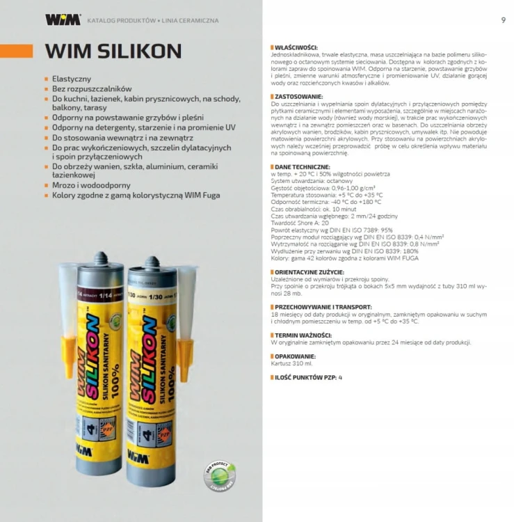 Silikon Sanitarny Wim 310 ml 1/32 132 Beż