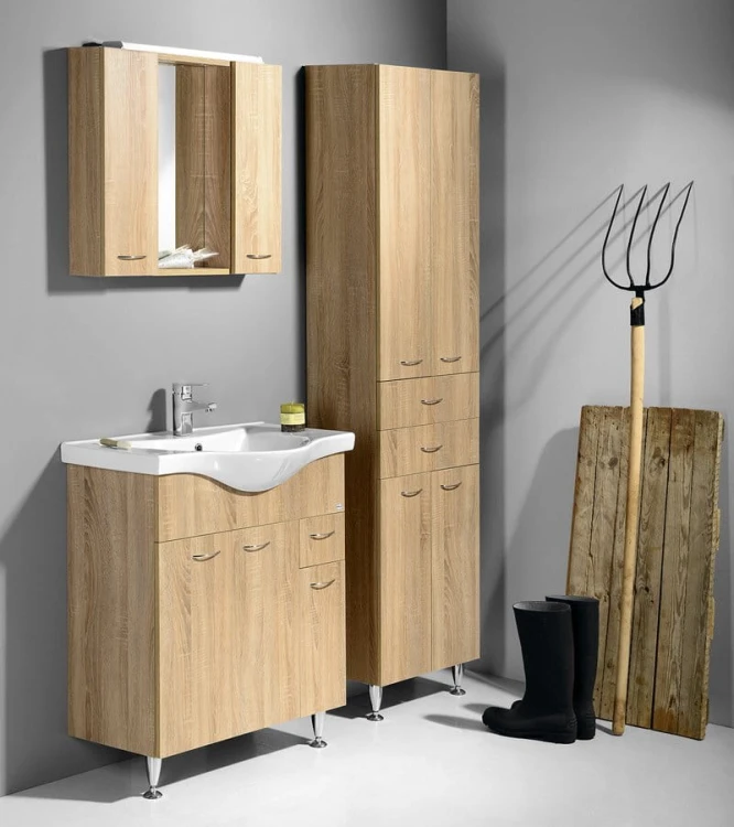 ZOJA/KERAMIA FRESH szafka wysoka z szufladami 50x184x29cm, dąb platin #3