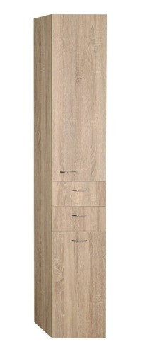 ZOJA/KERAMIA FRESH szafka wysoka z koszem na bieliznę 35x184x29cm, lewa, dąb platin