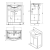 Rysunek techniczny - KERAMIA FRESH szafka umywalkowa 60,6x74x34cm, dub platin