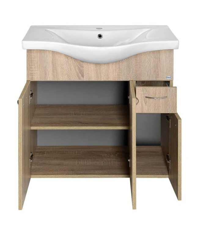 KERAMIA FRESH szafka umywalkowa 74,5x74x34,7cm, dąb platin #3