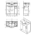Rysunek techniczny - KERAMIA FRESH szafka umywalkowa 74,5x74x34,7cm, dąb platin
