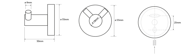 Rysunek techniczny - X-STEEL haczyk podwójny, stal nierdzewna mat