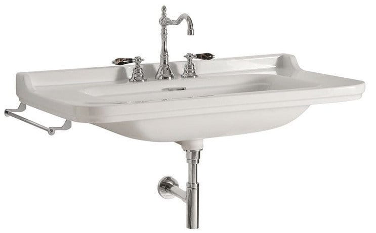 WALDORF umywalka ceramiczna 80x55cm, z 3 otworami na baterię, biały #4